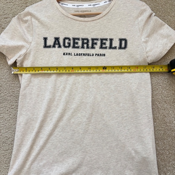 Karl Lagerfeld Womens T-shirt Cream Size Small NWOT - Picture 8 of 10